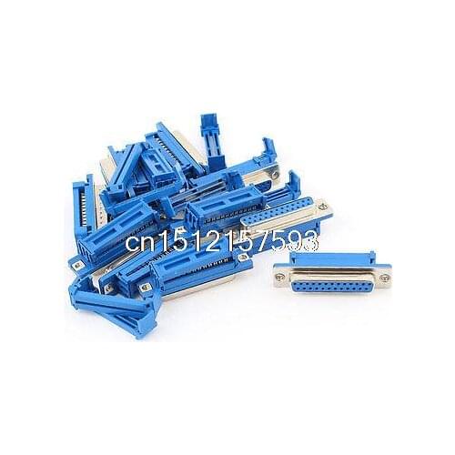 10Pcs DB25 25 Pin Female Straigh IDC Type Flat Ribbon Cable Adapter Connector