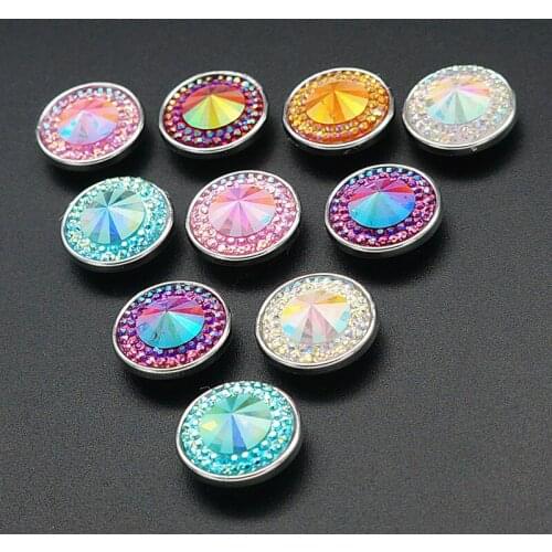 Fashion beauty 10pcs mixed Colorful Resin 18MM snap buttons fit snap bracelet snap jewelry NS0031