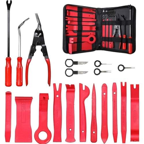 19Pcs Car Audio Repair Tools Car Panel Door Dash Trim Removal Tool Kit Car Trim Removal Tools Kit Auto Clip Pliers Fastener
