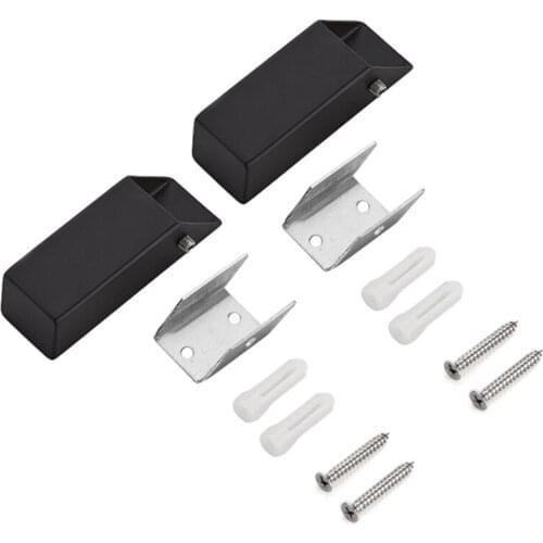 2Pcs Stainless Steel Black Towel Hook Cloth Coat Hanger Wall-Mounted Square Hook