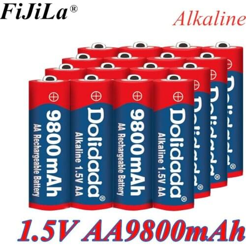 4-20PCS New Brand AA 9800mAh rechargeable battery 1.5V New Alkaline Rechargeable batery for led light toy mp3
