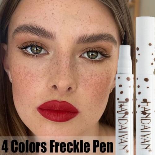 4 Colors Brown Natural Lifelike Freckle Pen Waterproof Face Contouring Dot Spot Pen Long Lasting Makeup Artificial Freckles