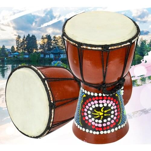 4 Inch Professional African Djembe Drum Painting Mahogany Wood Good Sound Traditional Musical Instrument Hand Drum Kid Gift