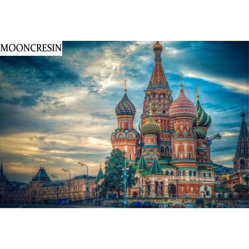 5D Diamond Painting Scenery Cross Stitch Russian Church Diamond Embroidery Full Square Home Decor Mosaic Picture Of Rhinestone