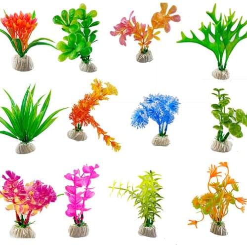 1PCS Artificial Plastic Water Plant Grass Aquarium Decorations Plants Fish Tank Grass Flower Ornament Decor Aquatic Accessories