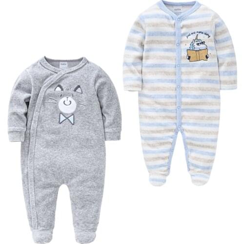 Bebe Fille Toddler Boy Footie 2pcs Cartoon Newborn Girl Clothing Soft Fleece Rompers 0-12M Infant Jumpsuit Baby Costumes Pajamas