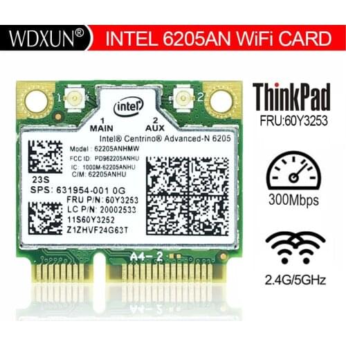 Intel 6205AN Centrino Advanced-N 6205 62205ANHMW FRU 60Y3253 300M 5G WiFi Wireless Network Card for Thinkpad x220 x230 L420 L520