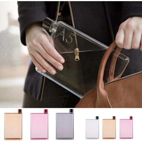 A5 A6 Paper Cup Botlte Flat Water Bottle Bpa Free Clear Book Portable Paper Pad Water Bottle Flat Drinks Kettle Notebook Bottle