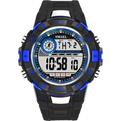 SMAEL Digital Watch Fashion Military Watches Men Big Waterproof Sport Led Digital Watches Electronic Watch Silicone Mens Watches