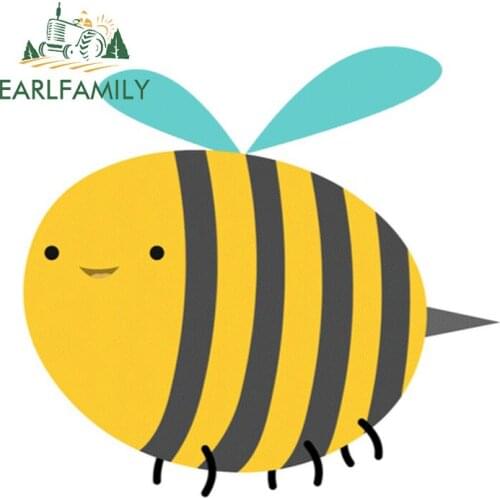 EARLFAMILY 13cm x 12.2cm for Lovely Little Bee Car Stickers Waterproof Cute Funny Decals Scratch-Proof Creative Vinyl Car Wrap