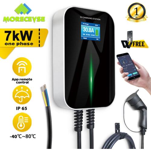 32A 1Phase APP Wifi EVSE Wallbox EV Charger Electric Vehicle Charging Station with Type 2 Cable IEC 62196-2 for MINI Cooper