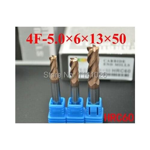 4F-5.0*6*13*50,HRC60,Spiral Bit Milling Tools Carbide CNC flat End mills Router bits , the lathe tool,boring bar,cnc,machine