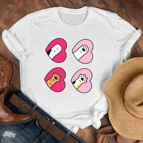 Cartoon Printing Color Painting Literary Style White Tops Girl Clothes Womens S-3XL T-shirts Fashion Hot Sale T Shirt Casual