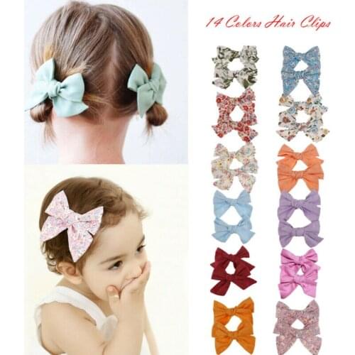 Pudcoco Baby Girl Headwear 0-6Years Toddler Big Solid Ribbon Hair Bow Clips With Large Hairpins Boutique Hairclips Accessories