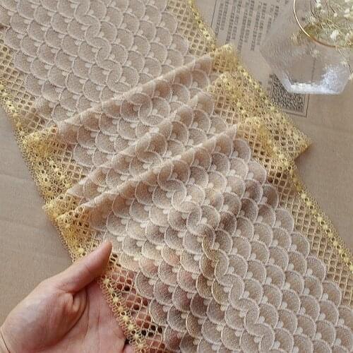 Fish scale pattern high-end lace, underwear sleeves lengthened, clothing accessories 20cm wide