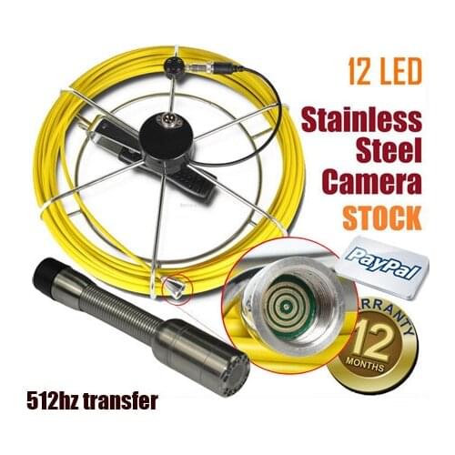 Sewer Drain Pipe Locator Stainless Steel Camera Head 512HZ Sonda Transmitter Replacement With 50m cable