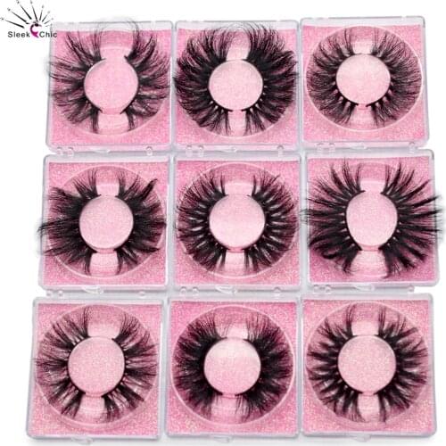 Mink Eyelashes 25mm Fake Lashes Set Packaging Boxes Magnetic Lash Pack Bulk 3D False Eye Lashes Fluffy False Eyelashes Wholesale