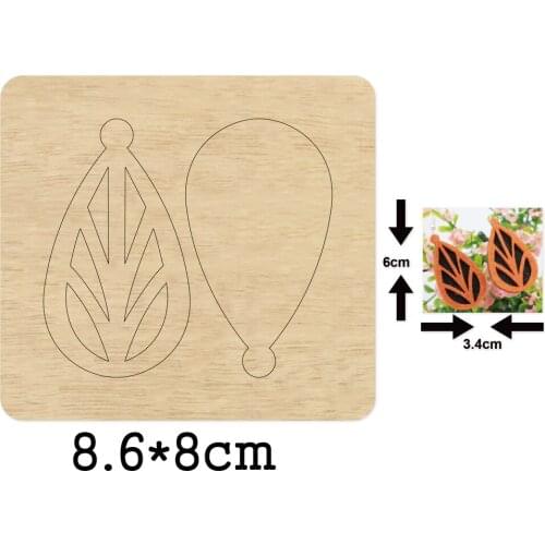 Fashion Leaves Dangle Earrings Cutting Wooden Mold Hollow Out Strip Earring Wood Die For DIY Leather Cloth Paper Crafts 2020 New