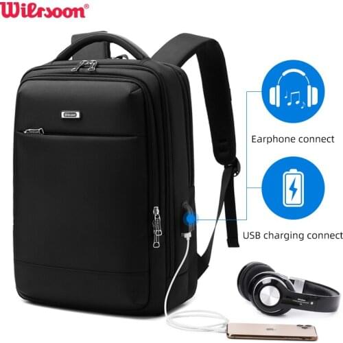 WIERSOON USB Charging Laptop Backpack 15.6 Inch Business Backpack Men Travel Backpack mochila for Women