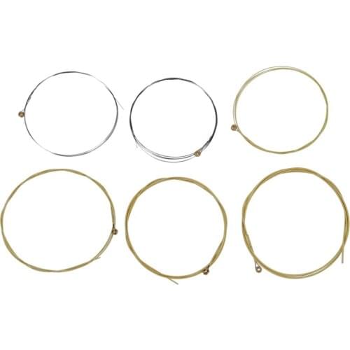 Set 6 Metal Strings for Acoustic Guitar 1 Meter 1M New