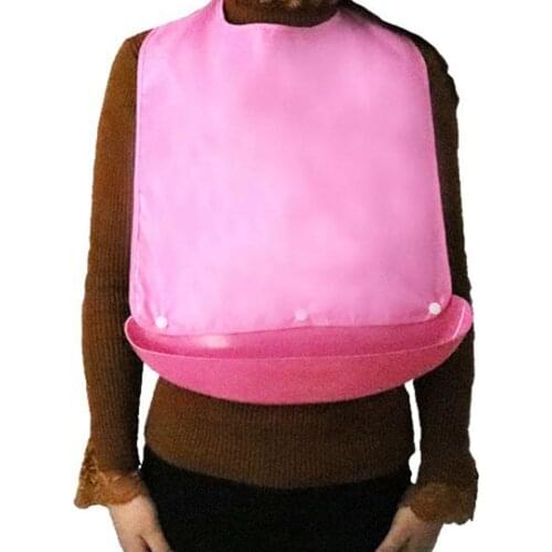 Waterproof Bib for Seniors, Adults, Detachable Mealtime Clothing Protector, Reusable Machine Washable Patient Elderly Bibs