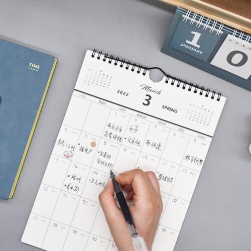 2022 Hand-painted Wall Calendar Winter Style Creative Simple Hanging Calendar Daily Scheduler Planner Yearly Agenda Organizer