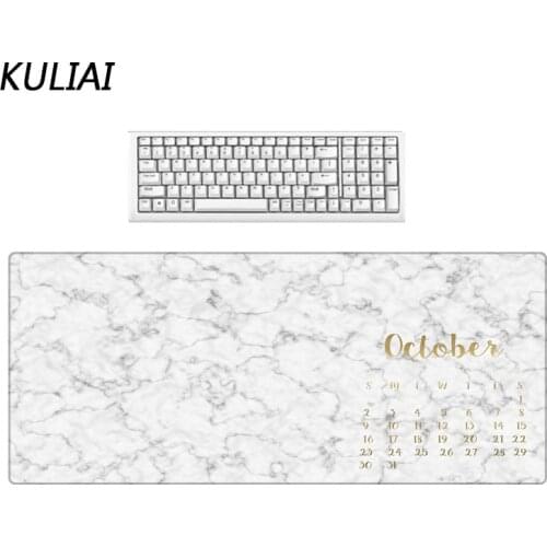 XGZ New White and Black Gold Text Marble Pattern Mouse Pad 400X800X3MM Rubber Washable Home Office PC Laptop Games Mouse Pads