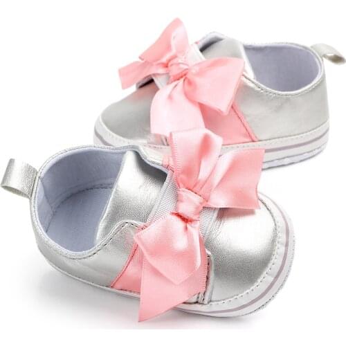 Infant Baby Girl Shoes Bowknot Anti-Slip Soft Sole Hook First Walkers Toddler Infant Baby Girl Kids Shoes 0-18M