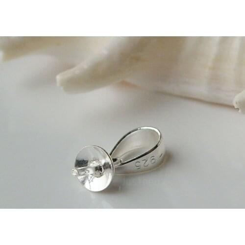Solid 925 sterling silver eye pin with cap and slide pinch bail necklace pendant connector,jewelry diy,wholesale