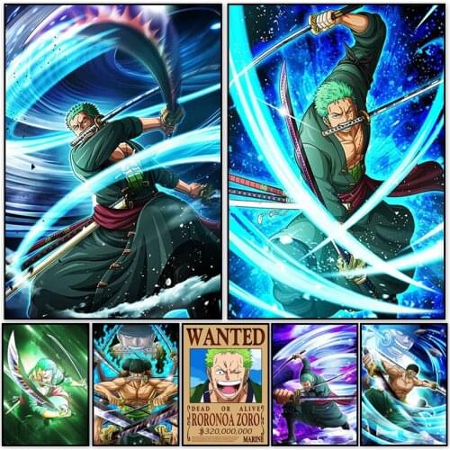 ONE PIECE Classic Anime Posters And Prints Roronoa Zoro Japanese Animation Canvas Painting HD Wall Art Pictures Home Decoration