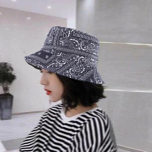 New Unisex Pattern Cotton Bucket Hat Men Women Cotton Double-Sided Sun Cap Summer Panama Fashion Fold Sun Fishing Fisherman Hats