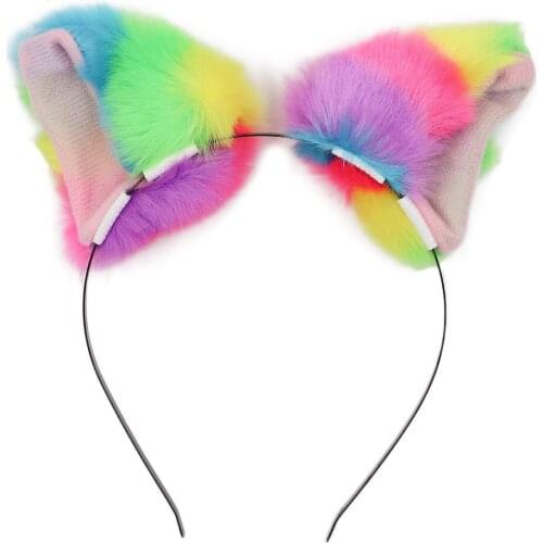 Cat Fox Ears Plush Lovely Headband Cute Girls Hair Accessories Women Children Cosplay Prop Christmas Purim Headband Gift