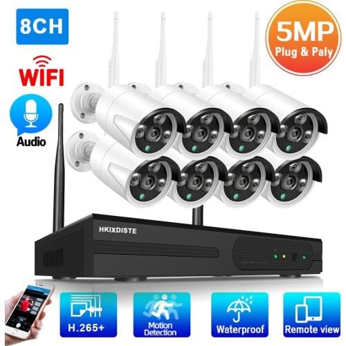 8CH IP Camera Wifi NVR Kit CCTV Security System 5MP Outdoor Waterproof Wifi Wireless Video Surveillance System 8 Cameras Set 2MP