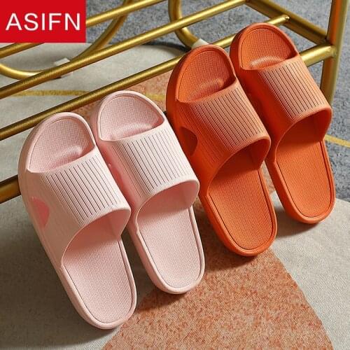 ASIFN Simple Indoor Home Womens Bath Slippers Comfortable EVA ladies Non-slip House Platform Women Shoes Heel Slides