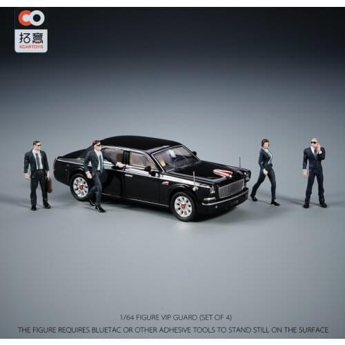 XCARTOYS 1:64 Miniature Model Car Diorama Figure Doll VIP Bodyguard