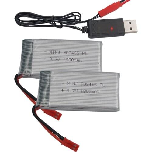 XINJ 3.7V 1800mAh 25C Rechargeable Polymer Lipo Li Battery For YX693-1 YX709-1 JJRC A6 Toys RC Drone 903465 JST Plug
