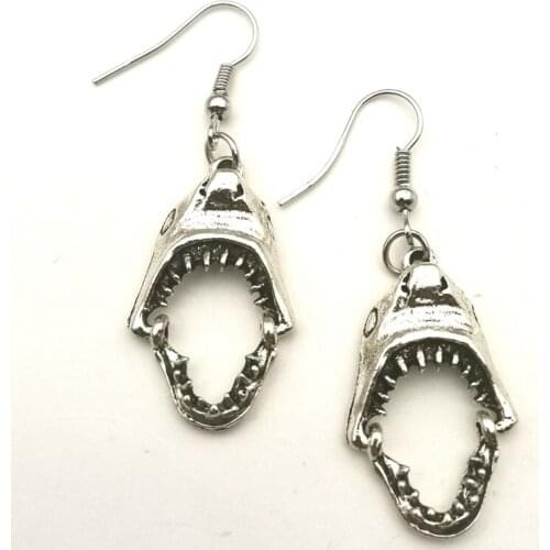 Jewelry Orecchini 2021 Vintage Shark Tooth Jaws Skull Hell Demon Mouth Drop Dangle Earrings Fancy Dress Women Oorbellen