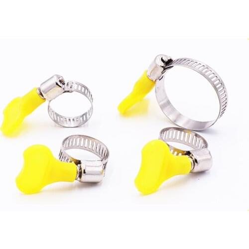 5 Pcs Homebrew Pipe Clamp Fit 6mm O.D ~ 32mm O.D Tube Plastic Handle Stainless Steel Butterfly Hose Clamp