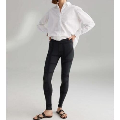 Woman Fashion slim Leggings Leon black monogram Letters LOGO PRINT Skinny Bottoms Pants Elastic Legging 2019ss New