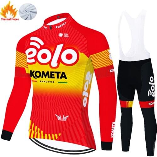 Eolo Kometa Winter Thermal Fleece Fietskleding Heren Roupa Ciclismo Cycling Jersey Men Cycling Equipment Maillot Ciclismo Hombre