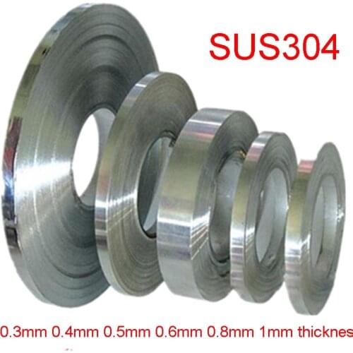 0.3mm 0.4mm 0.5mm 0.6mm 0.8mm 1mm 304 inox sheet stainless steel band foil SUS 304 corrosion resistant plate SS304 Spring strap