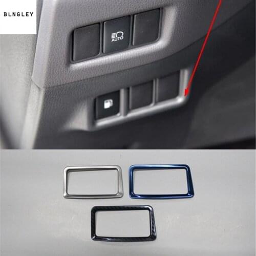 1pc Car sticker stainless steel carbon fiber grain fuel tank cap switch decoration cover for 2017 2018 2019 Toyota C-HR CHR C HR