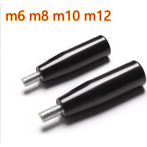 2Pcs M6x40/50 M8x50/60/80 M10x60/80/100mm M12 Bakelite Turning Handle Through The Heart Wear Black Machine Tool insulating rod