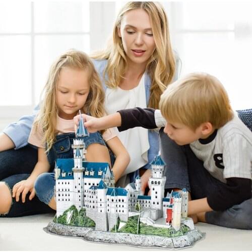 Germany Neuschwanstein Castle 3D Puzzle Paper Building Model Schwanstein Castle Handmade DIY Assembling Educational Toy Kid Gift