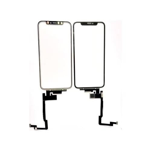 5- 10Pcs For iPhone X XS MAX XR Touch Screen OCA Film Frame Digitizer Front Glass Sensor Outer Panel With Flex Cable