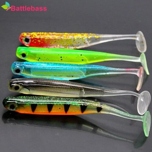 5pcs/Lot Jigging Wobblers Fishing Lure 9cm 7cm 2g 5g shad T-tail soft bait Aritificial Silicone Lures Bass Pike Fishing Tackle