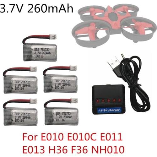 5PCS For Eachine E010 E010C E011 E013 H36 F36 3.7V 260MAH Lipo Battery Charger Connector For RC Quadcopter Power Charging Parts