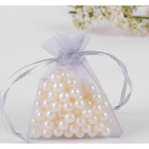 5x7cm Silver Jewelry Pouch 100pcs/Lot Satin Drawstring Small Gift Bags For Necklace Rings Jewelry Packaging Can Be Custom Logo