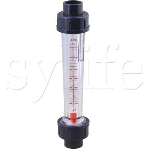 6-60L/H Plastic Tube Liquid Water Rotameter LZS-15 Flow Meter 26MM Dia