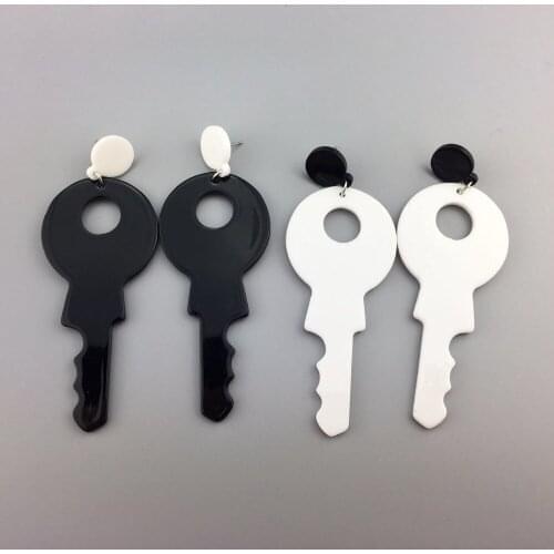 6 pair /lot fashion jewelry acrylic hiphop big key earring for women